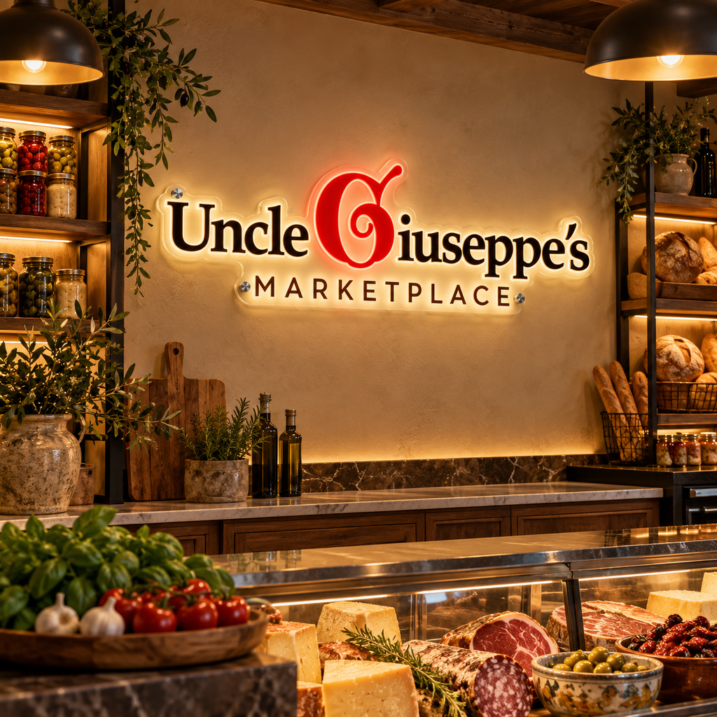 Uncle Giuseppe’s Marketplace Logo - Custom LED Neon Sign