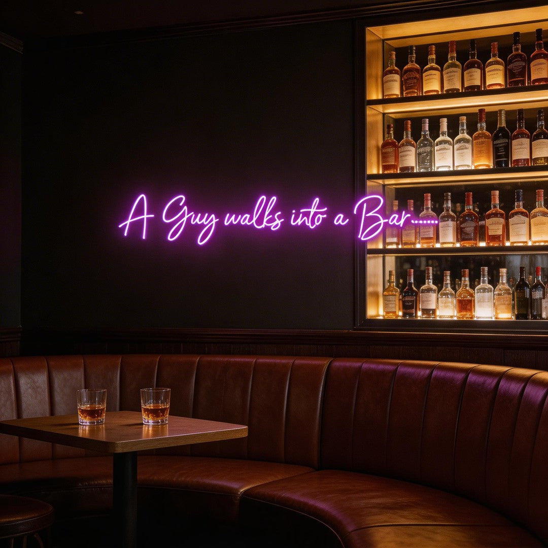 Custom Neon: A Guy walks i...
