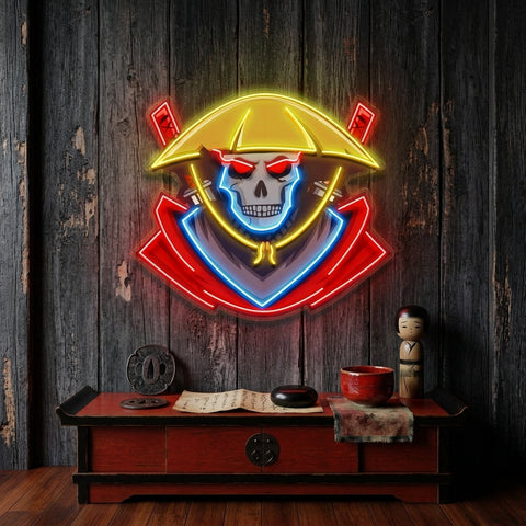 Dark Samurai Skull LED Neon Sign Light Pop Art