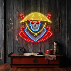 Dark Samurai Skull LED Neon Sign Light Pop Art