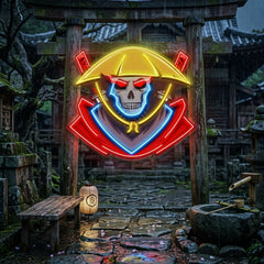 Dark Samurai Skull LED Neon Sign Light Pop Art