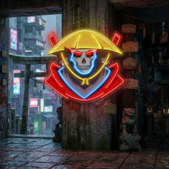 Dark Samurai Skull LED Neon Sign Light Pop Art