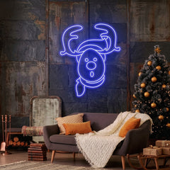 Dear Head Christmas Neon Sign