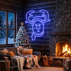 Dear Head Christmas Neon Sign