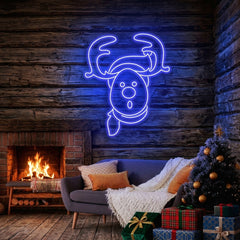 Dear Head Christmas Neon Sign