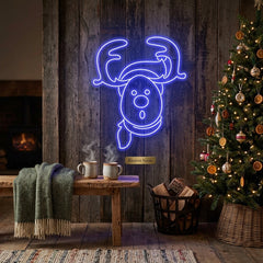 Dear Head Christmas Neon Sign