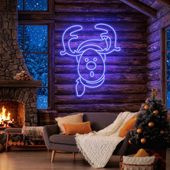 Dear Head Christmas Neon Sign
