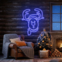 Dear Head Christmas Neon Sign