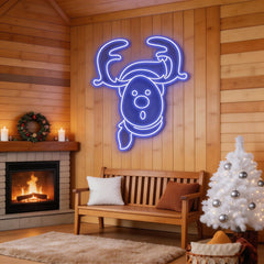 Dear Head Christmas Neon Sign