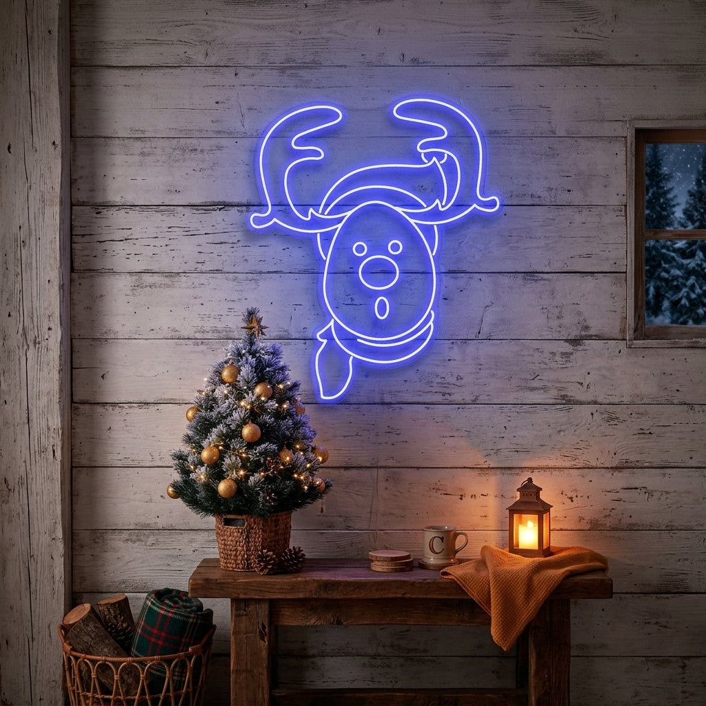 Dear Head Christmas Neon Sign