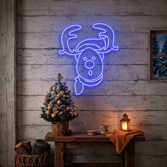 Dear Head Christmas Neon Sign