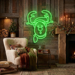 Dear Head Christmas Neon Sign