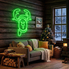 Dear Head Christmas Neon Sign