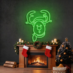 Dear Head Christmas Neon Sign