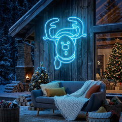 Dear Head Christmas Neon Sign