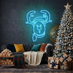 Dear Head Christmas Neon Sign