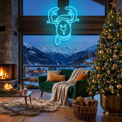 Dear Head Christmas Neon Sign