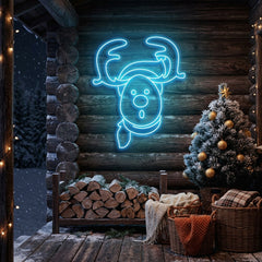 Dear Head Christmas Neon Sign