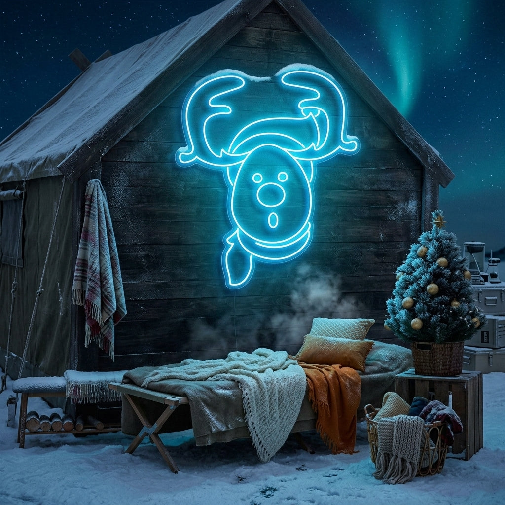 Dear Head Christmas Neon Sign
