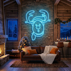 Dear Head Christmas Neon Sign