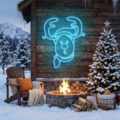 Dear Head Christmas Neon Sign