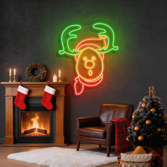 Dear Head Christmas Neon Sign
