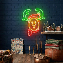 Dear Head Christmas Neon Sign