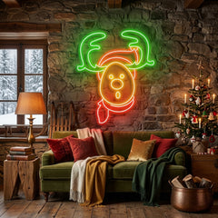 Dear Head Christmas Neon Sign