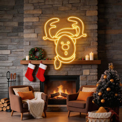 Dear Head Christmas Neon Sign