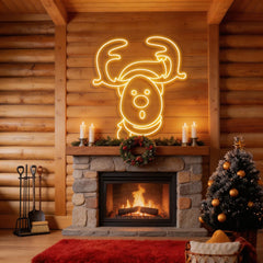 Dear Head Christmas Neon Sign