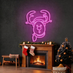 Dear Head Christmas Neon Sign