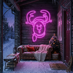 Dear Head Christmas Neon Sign