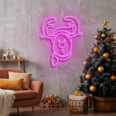 Dear Head Christmas Neon Sign
