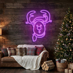 Dear Head Christmas Neon Sign