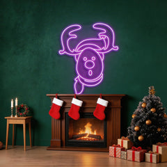 Dear Head Christmas Neon Sign