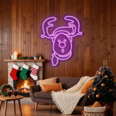 Dear Head Christmas Neon Sign
