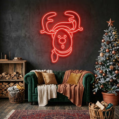 Dear Head Christmas Neon Sign