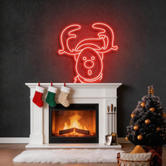 Dear Head Christmas Neon Sign