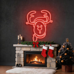 Dear Head Christmas Neon Sign