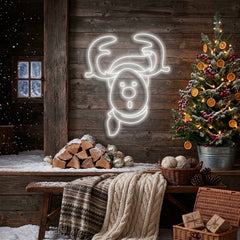 Dear Head Christmas Neon Sign