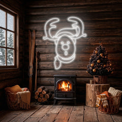 Dear Head Christmas Neon Sign