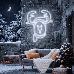 Dear Head Christmas Neon Sign