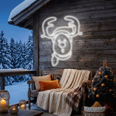 Dear Head Christmas Neon Sign