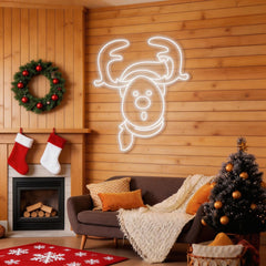 Dear Head Christmas Neon Sign