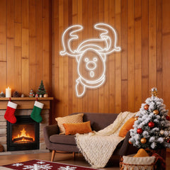 Dear Head Christmas Neon Sign