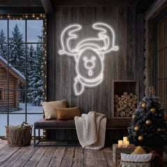 Dear Head Christmas Neon Sign