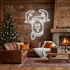 Dear Head Christmas Neon Sign