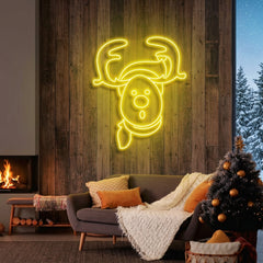 Dear Head Christmas Neon Sign