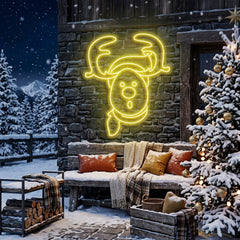 Dear Head Christmas Neon Sign