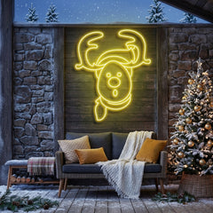 Dear Head Christmas Neon Sign